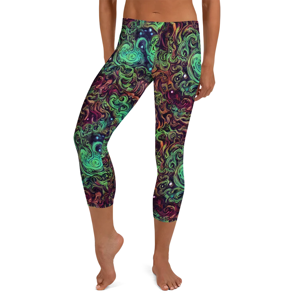 Emerald Maelstrom on Capri Leggings — Front
