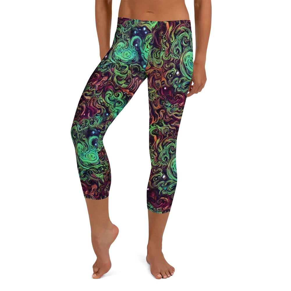 Emerald Maelstrom on Capri Leggings — Front