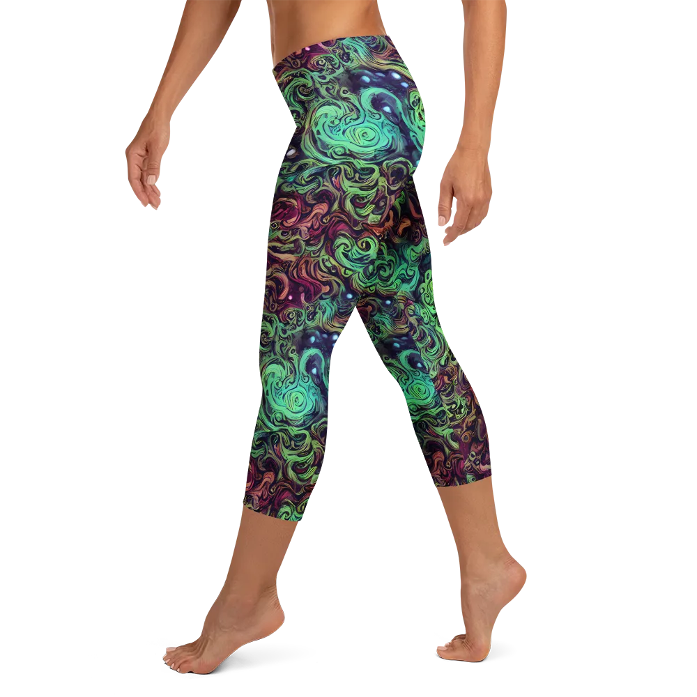 Emerald Maelstrom on Capri Leggings — Left
