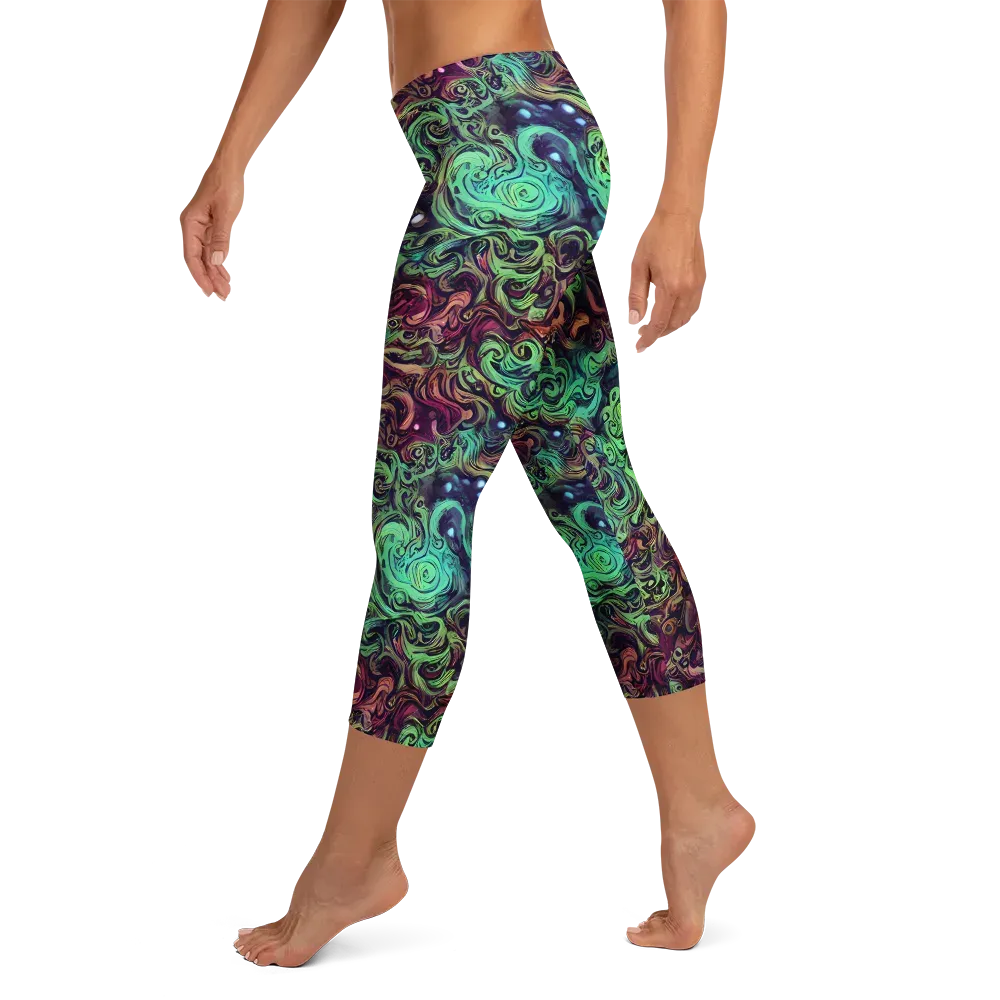 Emerald Maelstrom on Capri Leggings — Left
