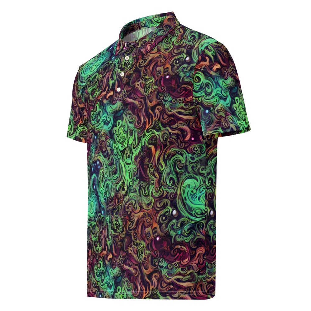 Emerald Maelstrom on Men's Slim Fit Polo Shirt — Left Front