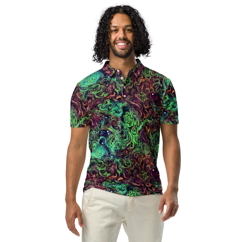 Emerald Maelstrom on Men's Slim Fit Polo Shirt — Front