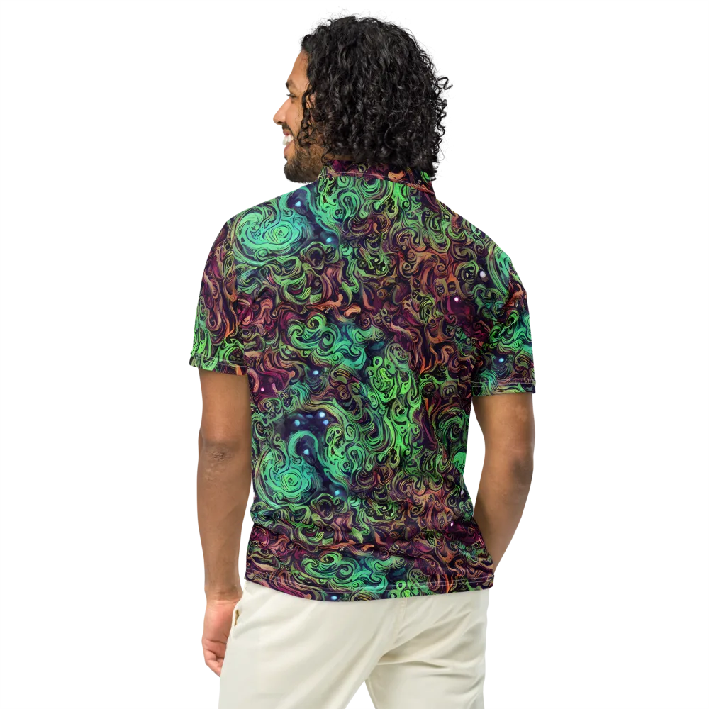 Emerald Maelstrom on Men's Slim Fit Polo Shirt — Back