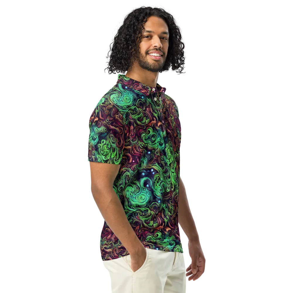 Emerald Maelstrom on Men's Slim Fit Polo Shirt — Right Front