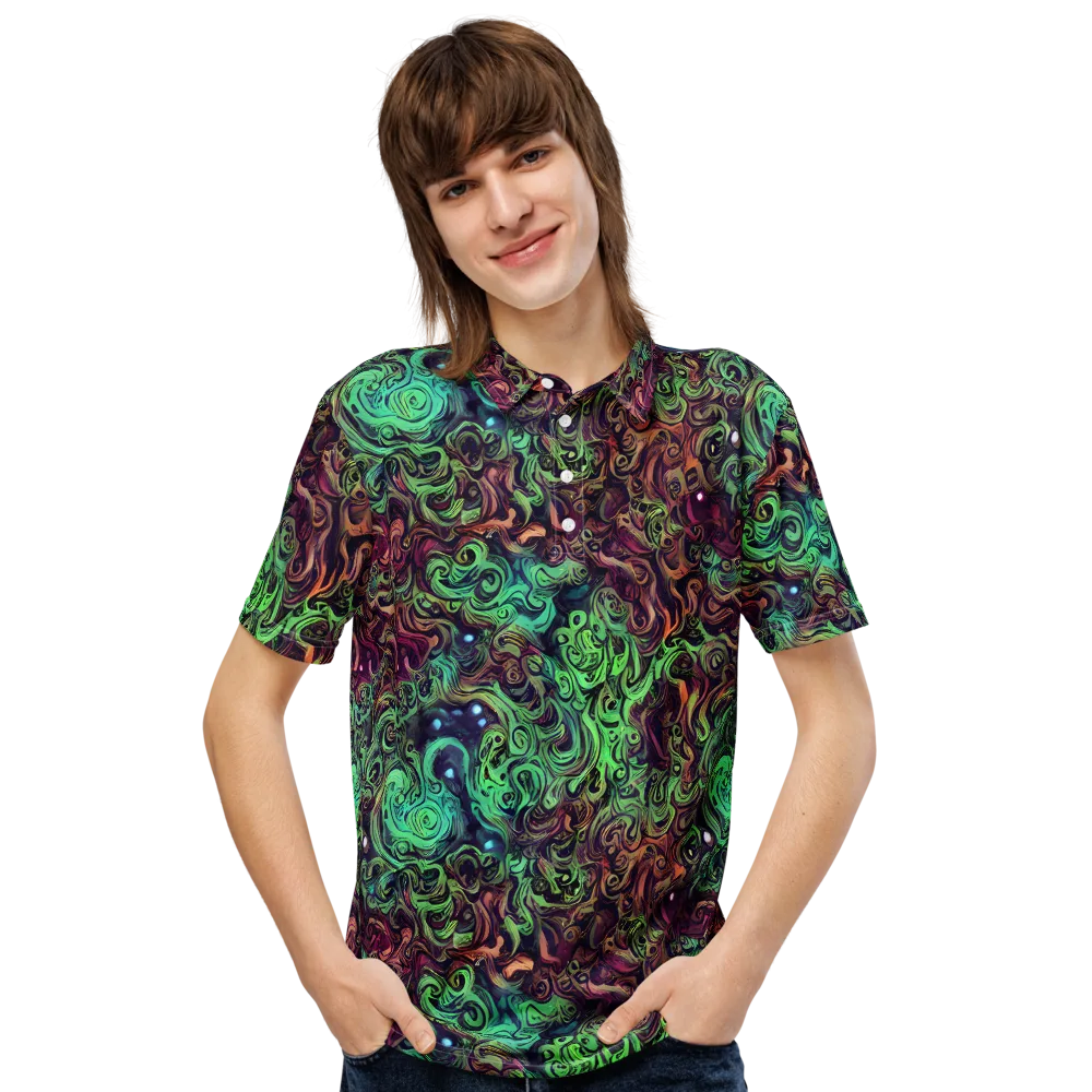 Emerald Maelstrom on Men's Slim Fit Polo Shirt — Front