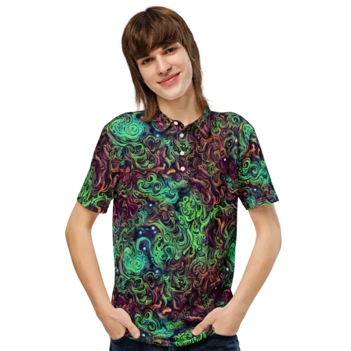 Emerald Maelstrom on a Men's Slim Fit Polo Shirt