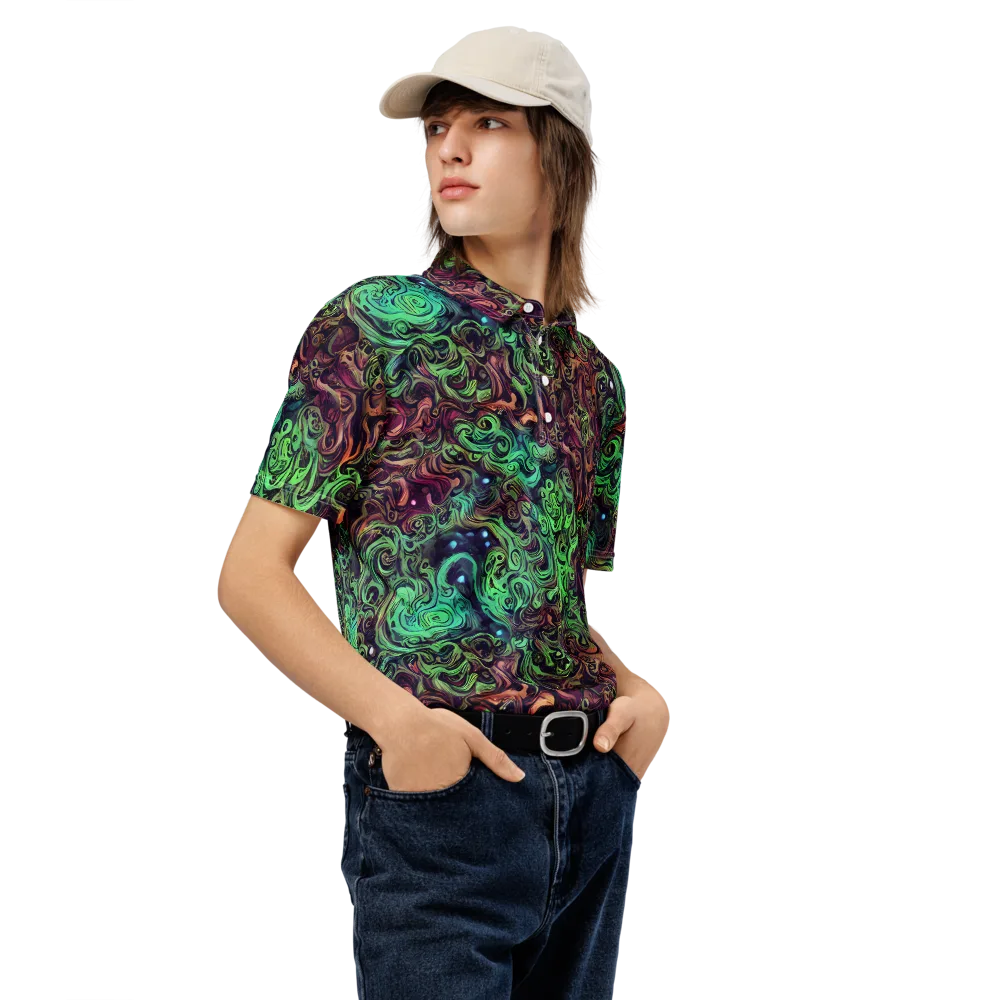 Emerald Maelstrom on Men's Slim Fit Polo Shirt — Right Front