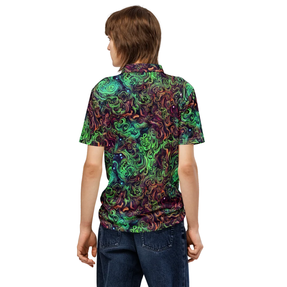 Emerald Maelstrom on Men's Slim Fit Polo Shirt — Back
