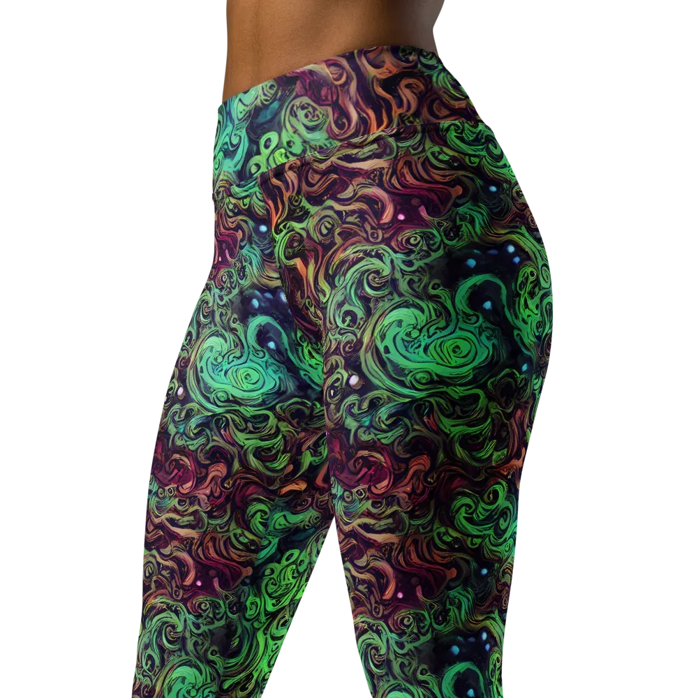 Emerald Maelstrom on Yoga Leggings — Left Front