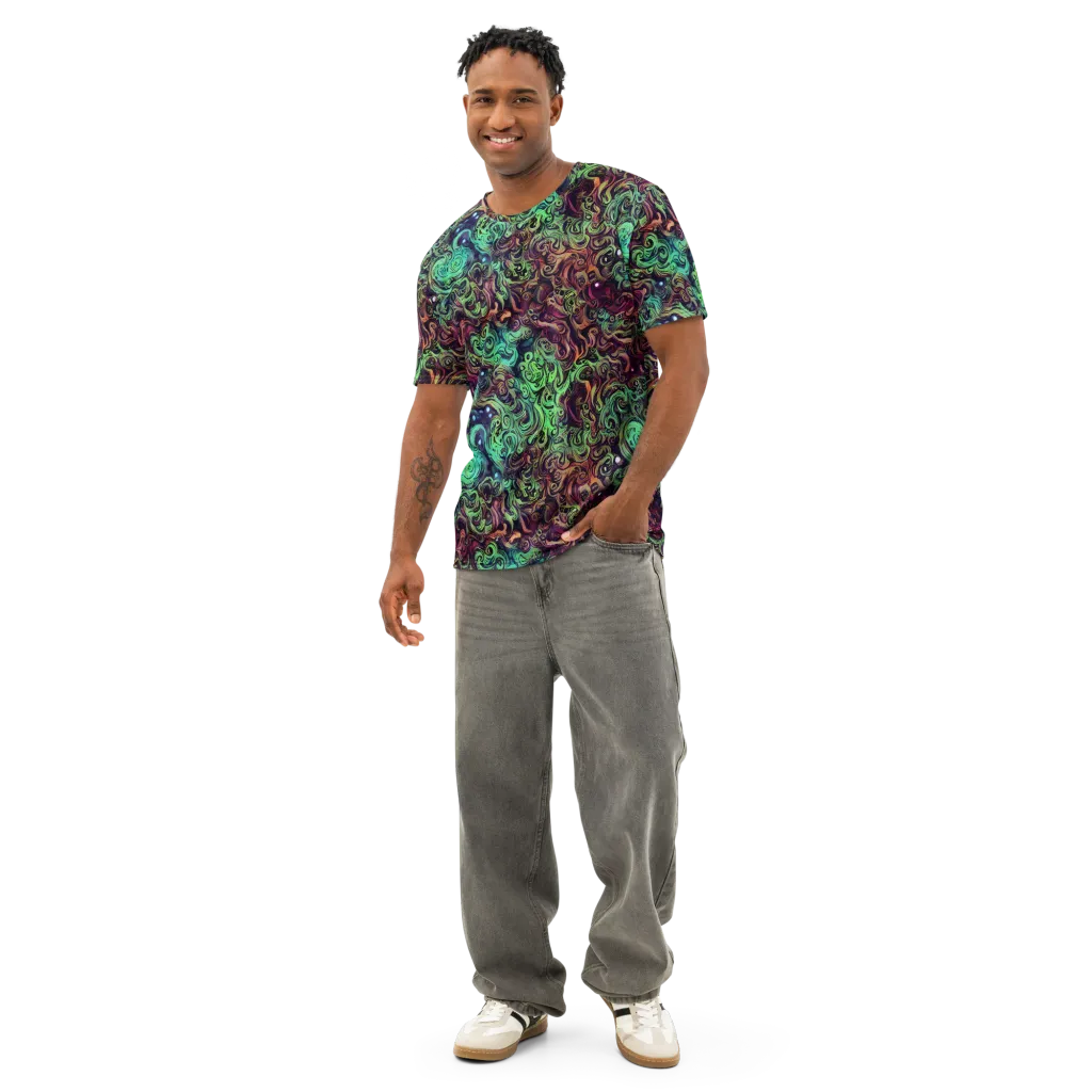 Emerald Maelstrom on Men's Cotton Crew Neck T-Shirt — Front