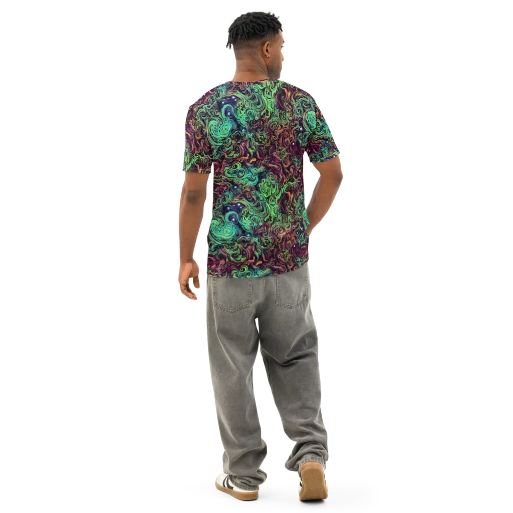 Emerald Maelstrom on Men's Cotton Crew Neck T-Shirt — Back