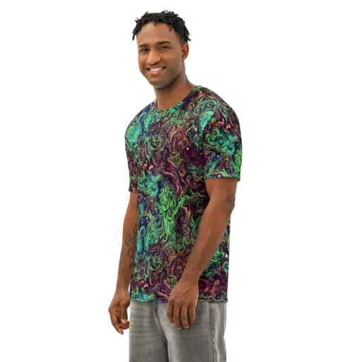 Emerald Maelstrom on a Men's Cotton Crew Neck T-Shirt