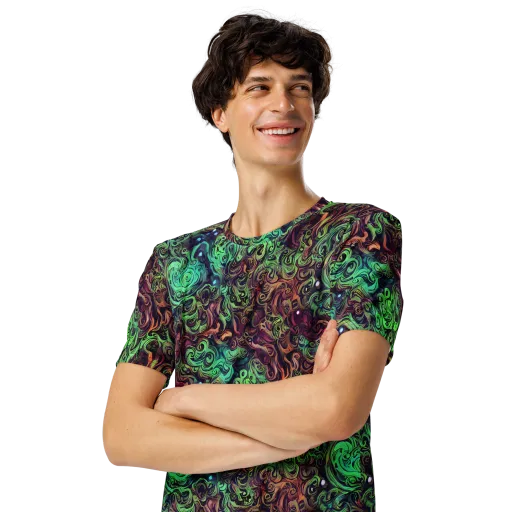 Emerald Maelstrom on a Men's Crew Neck T-Shirt