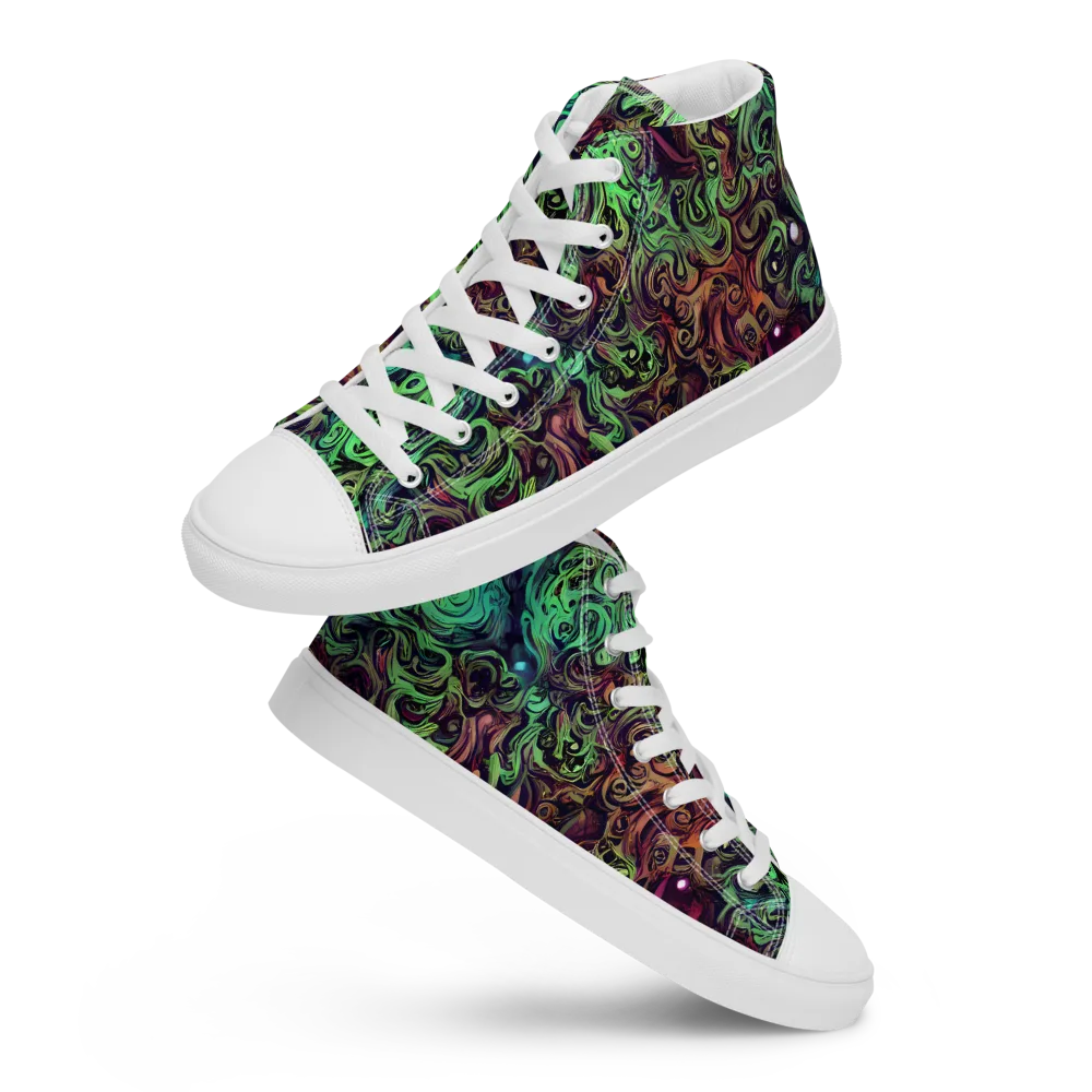 Emerald Maelstrom on Men's High Top Canvas Shoes — Front