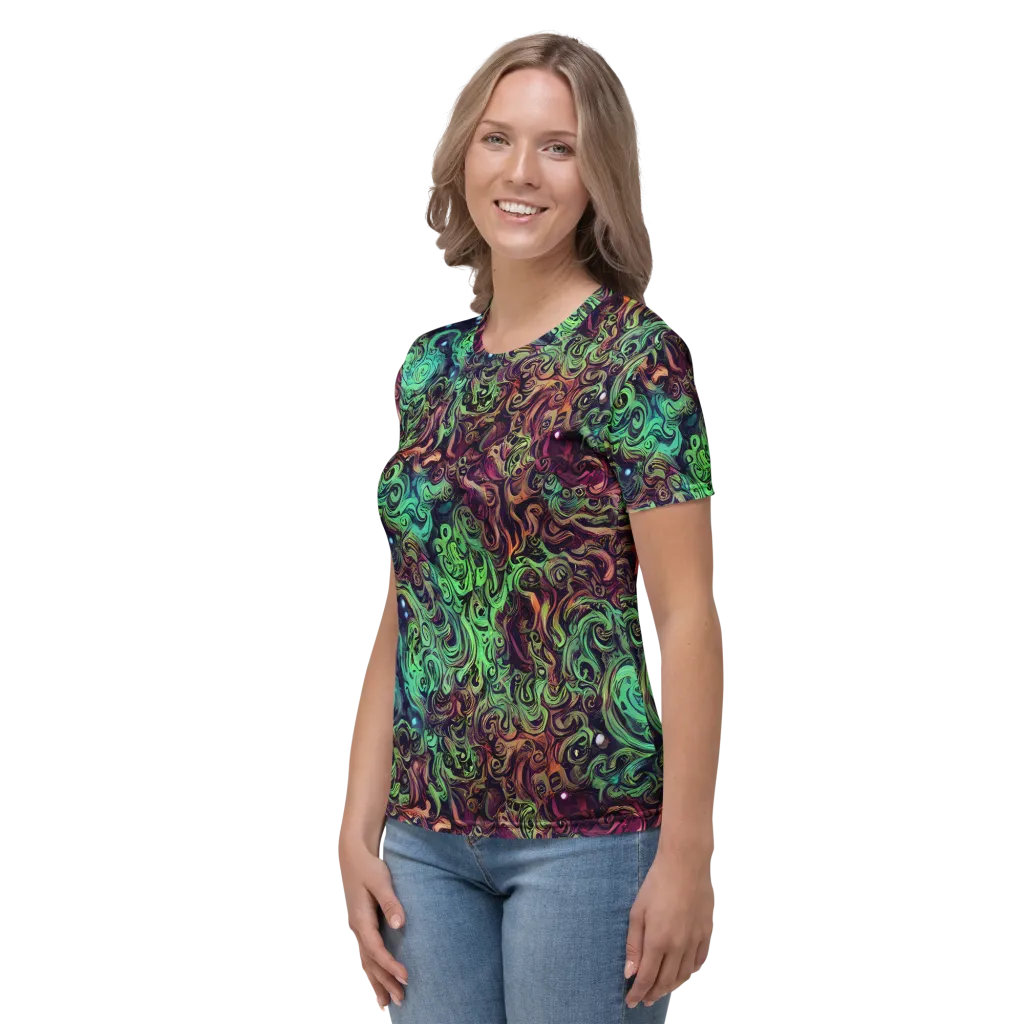 Emerald Maelstrom on Women's Crew Neck T-Shirt — Left