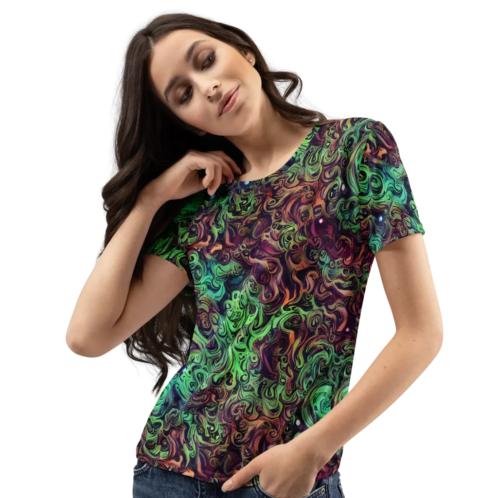 Emerald Maelstrom on Women's Crew Neck T-Shirt — Left Front