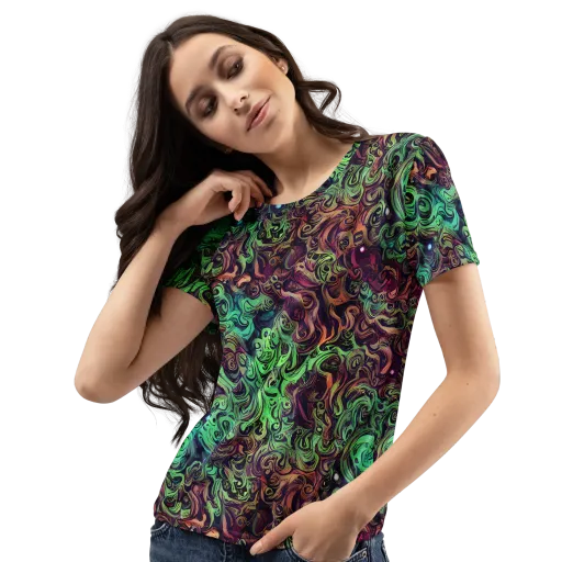 Emerald Maelstrom on a Women's Crew Neck T-Shirt