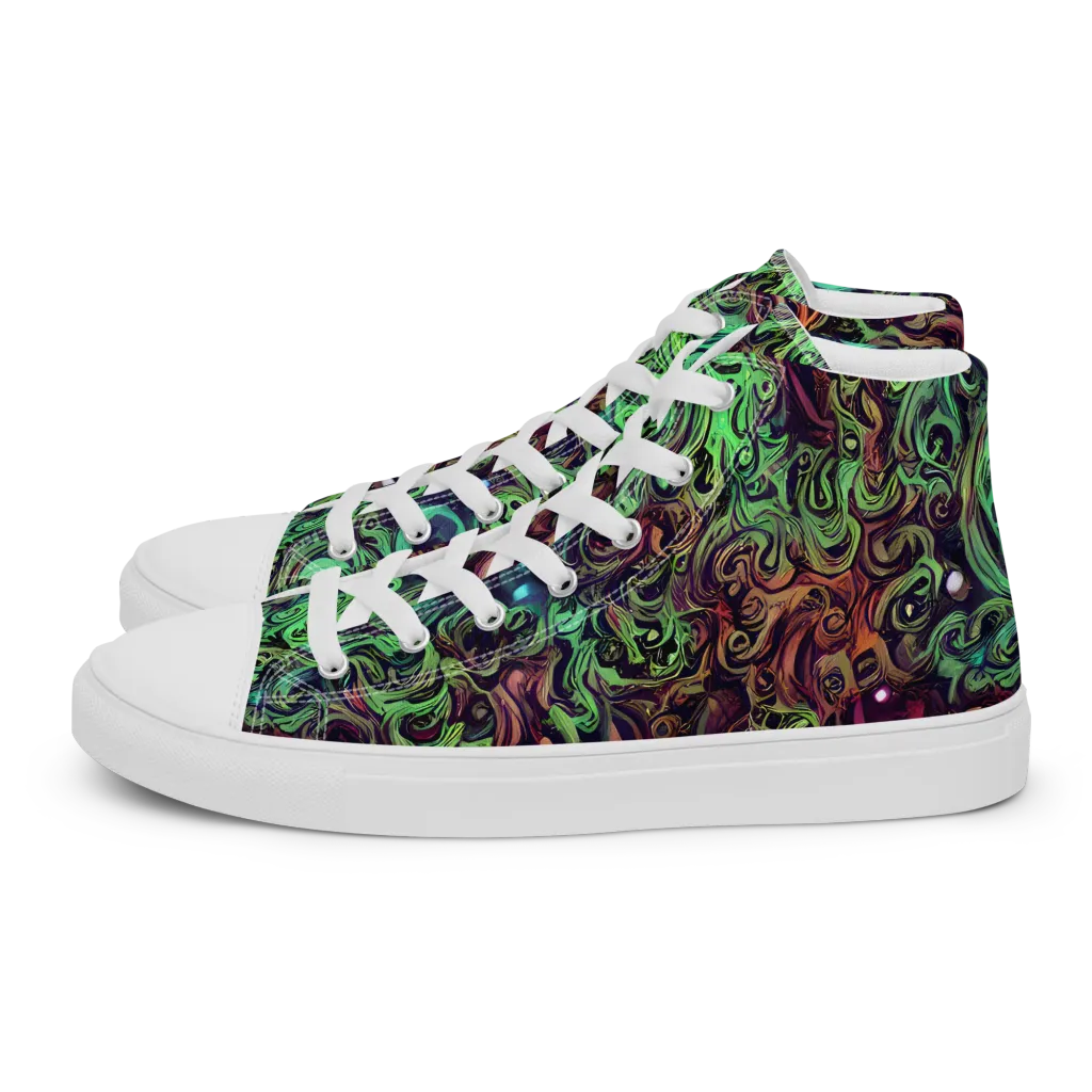 Emerald Maelstrom on Women's High Top Canvas Shoes — Left