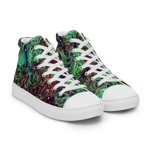Emerald Maelstrom on a Women's High Top Canvas Shoes