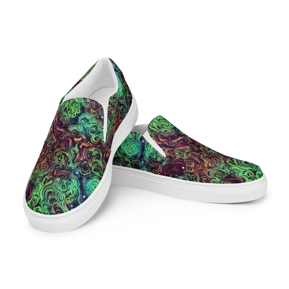 Emerald Maelstrom on Men's Slip-On Canvas Shoes — Left Front