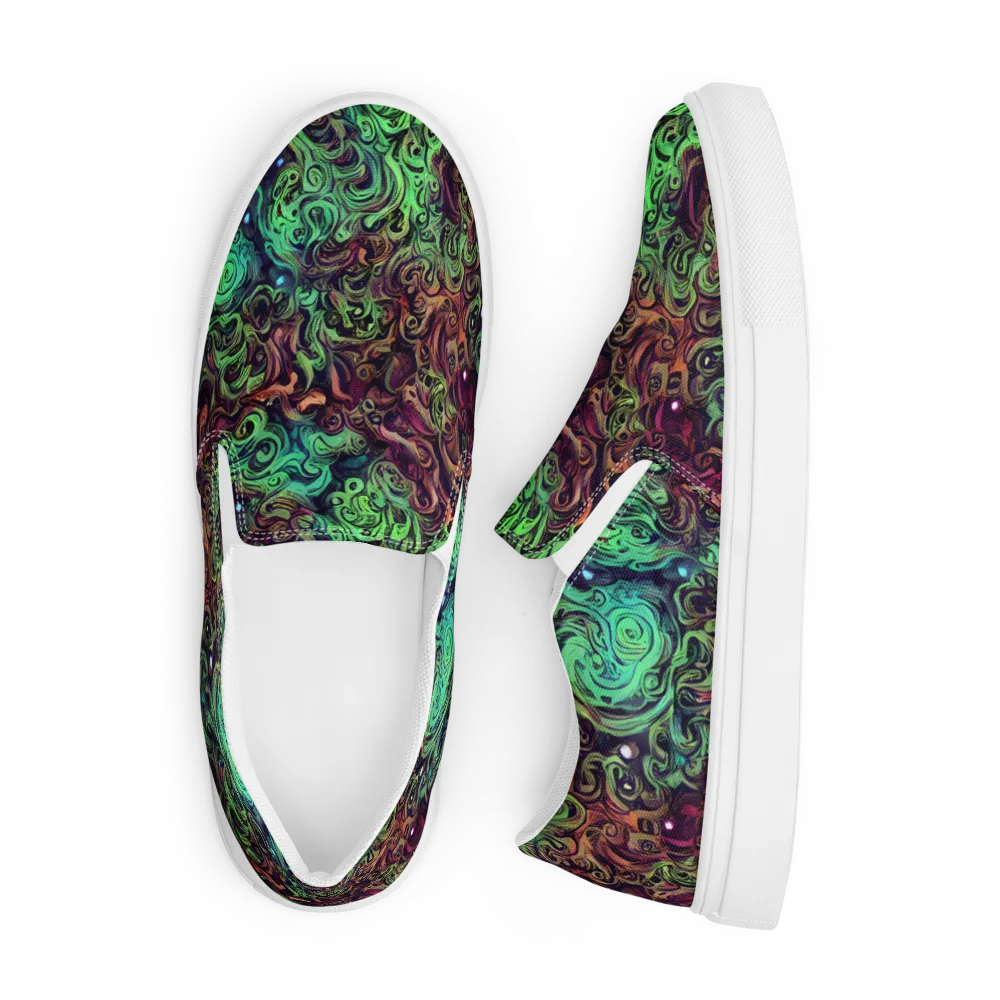 Emerald Maelstrom on Men's Slip-On Canvas Shoes — Front