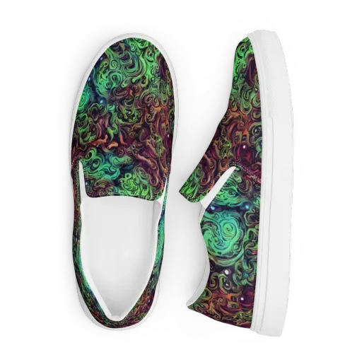 Emerald Maelstrom on a Men's Slip-On Canvas Shoes