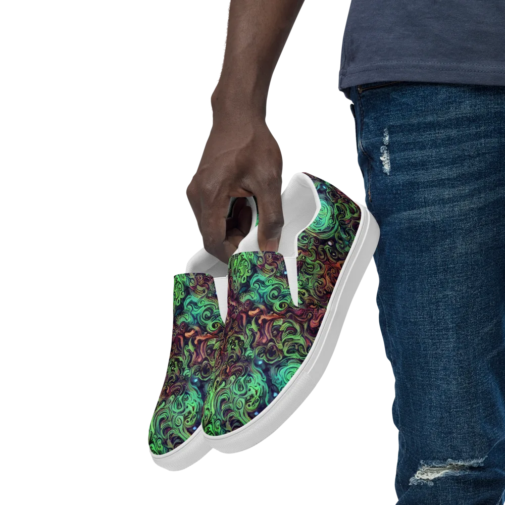 Emerald Maelstrom on Men's Slip-On Canvas Shoes — Left Front