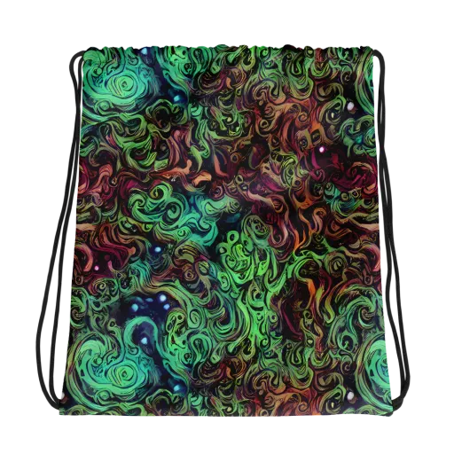 Emerald Maelstrom on a Drawstring Bag