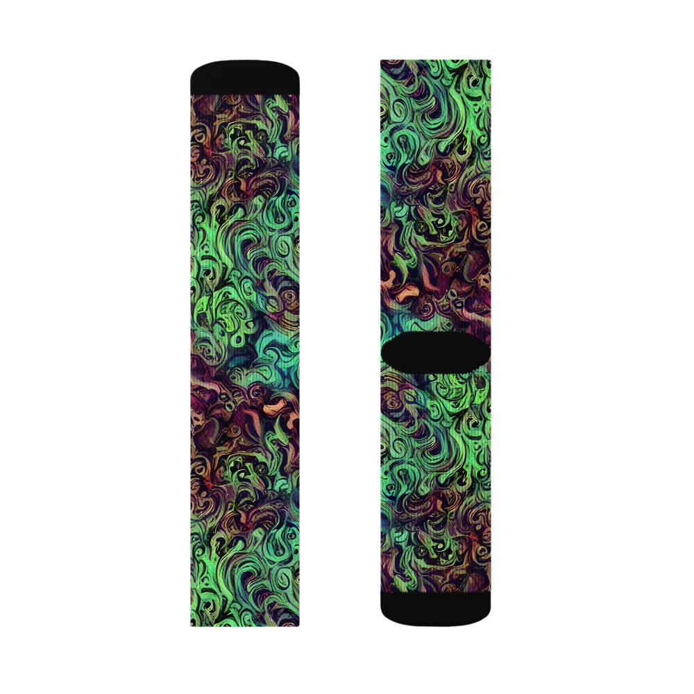 Emerald Maelstrom on Socks — Left Sock