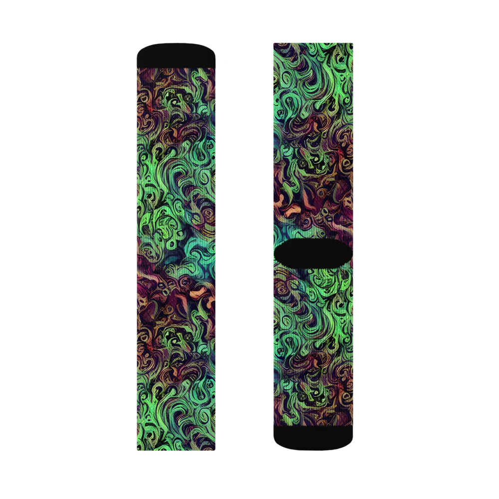 Emerald Maelstrom on Socks — Right Sock