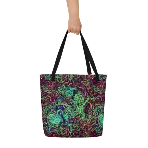 Emerald Maelstrom on a Large Tote Bag W/ Pocket
