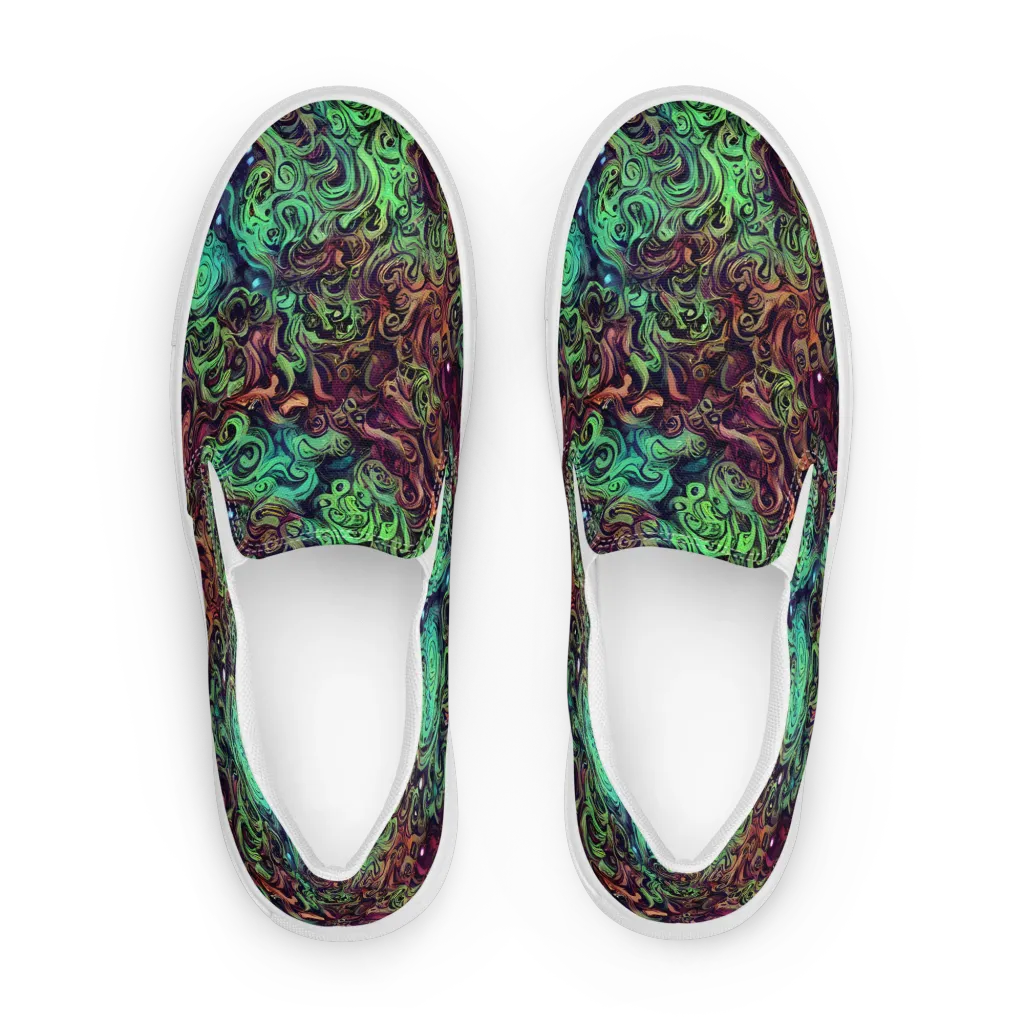 Emerald Maelstrom on Women's Slip-On Canvas Shoes — Front