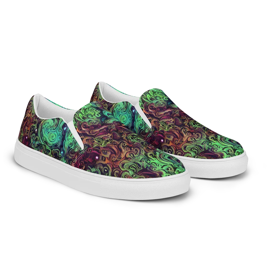 Emerald Maelstrom on Women's Slip-On Canvas Shoes — Right Front
