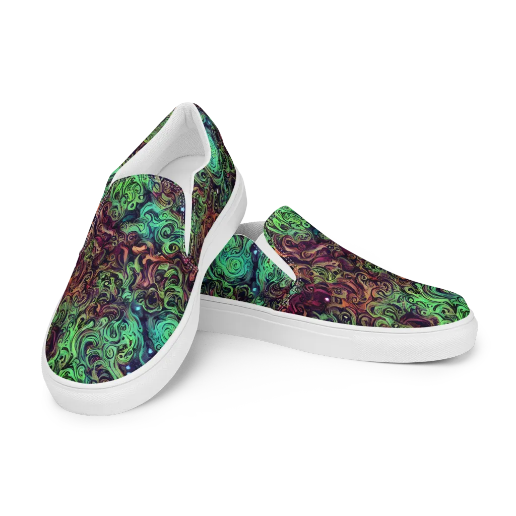 Emerald Maelstrom on Women's Slip-On Canvas Shoes — Left Front