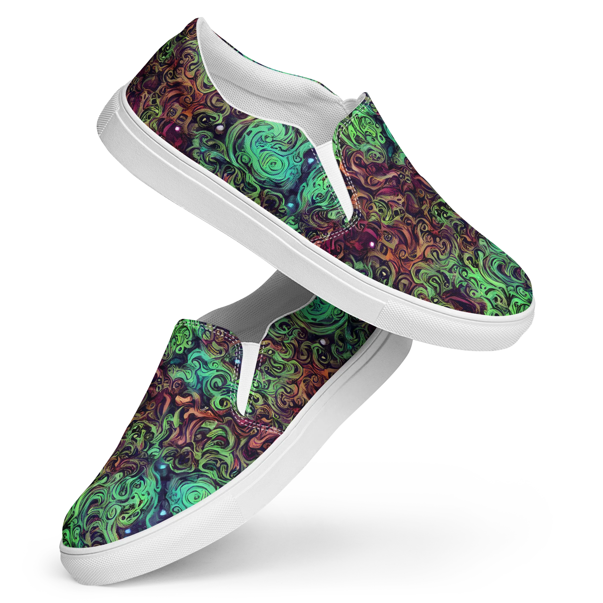 Emerald Maelstrom on Women's Slip-On Canvas Shoes — Front