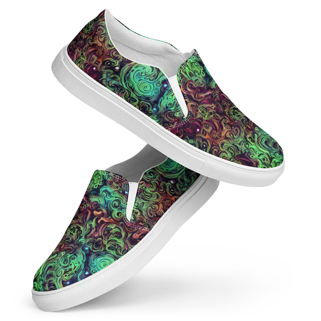 Emerald Maelstrom on Women's Slip-On Canvas Shoes — Front