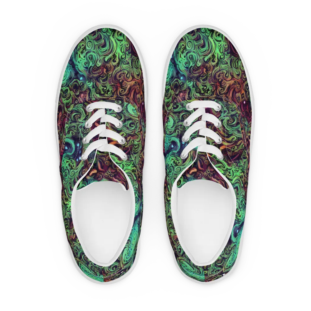 Emerald Maelstrom on Men's Lace-Up Canvas Shoes — Front