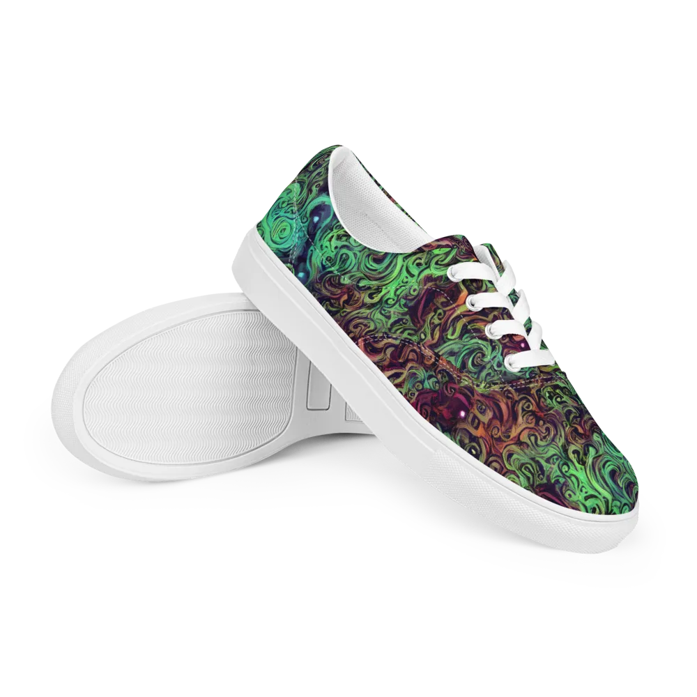 Emerald Maelstrom on Men's Lace-Up Canvas Shoes — Right Front