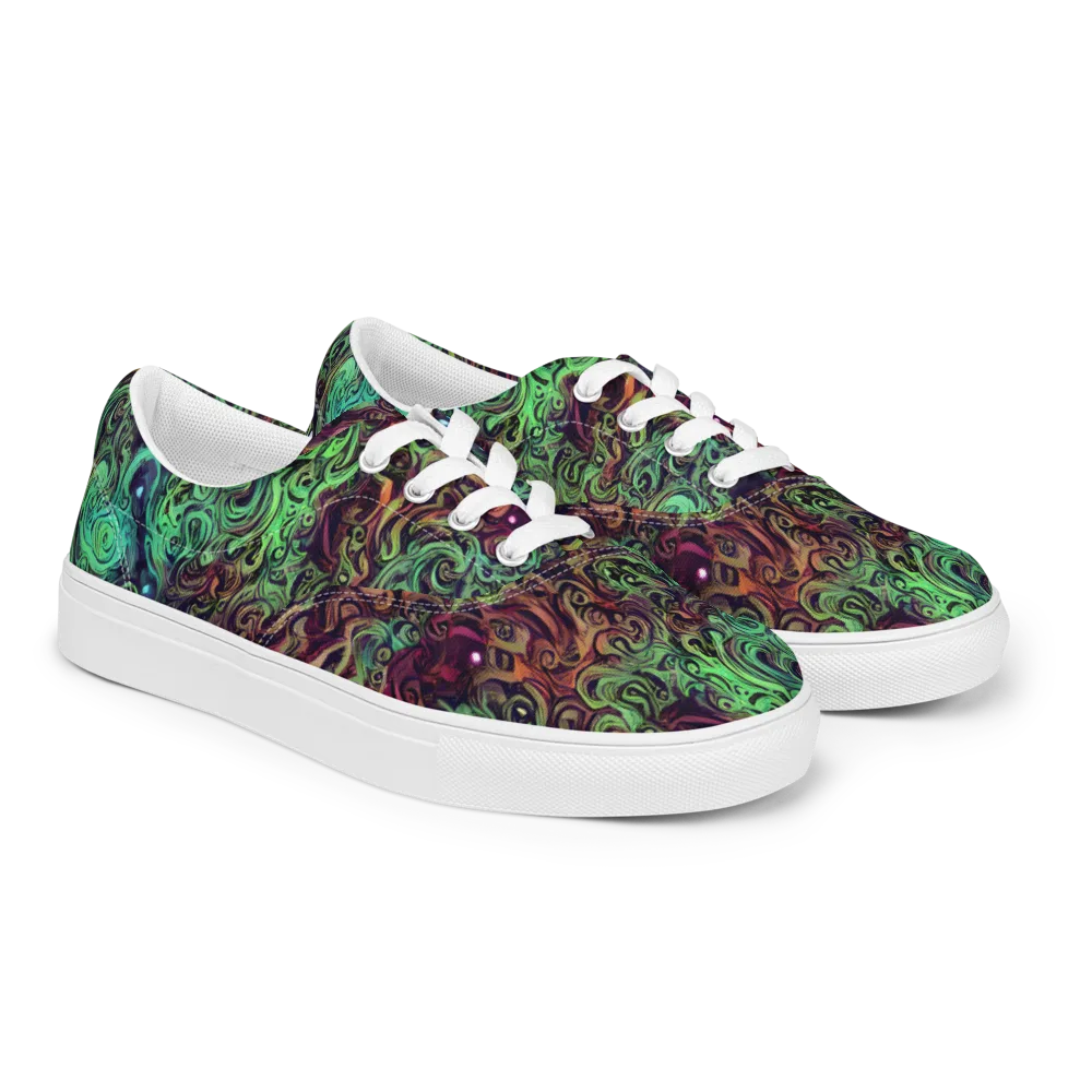 Emerald Maelstrom on Men's Lace-Up Canvas Shoes — Right Front