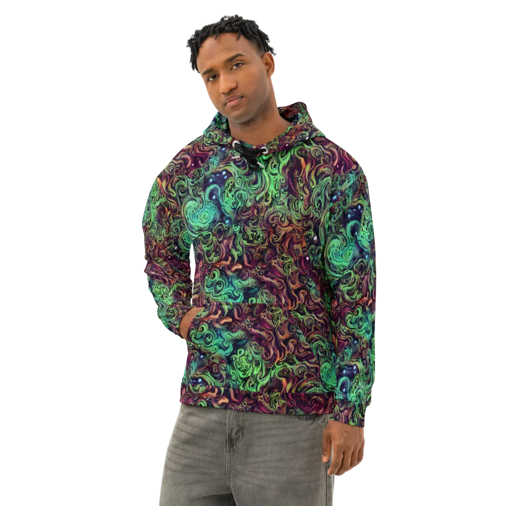 Emerald Maelstrom on Cotton Hoodie — Left Front