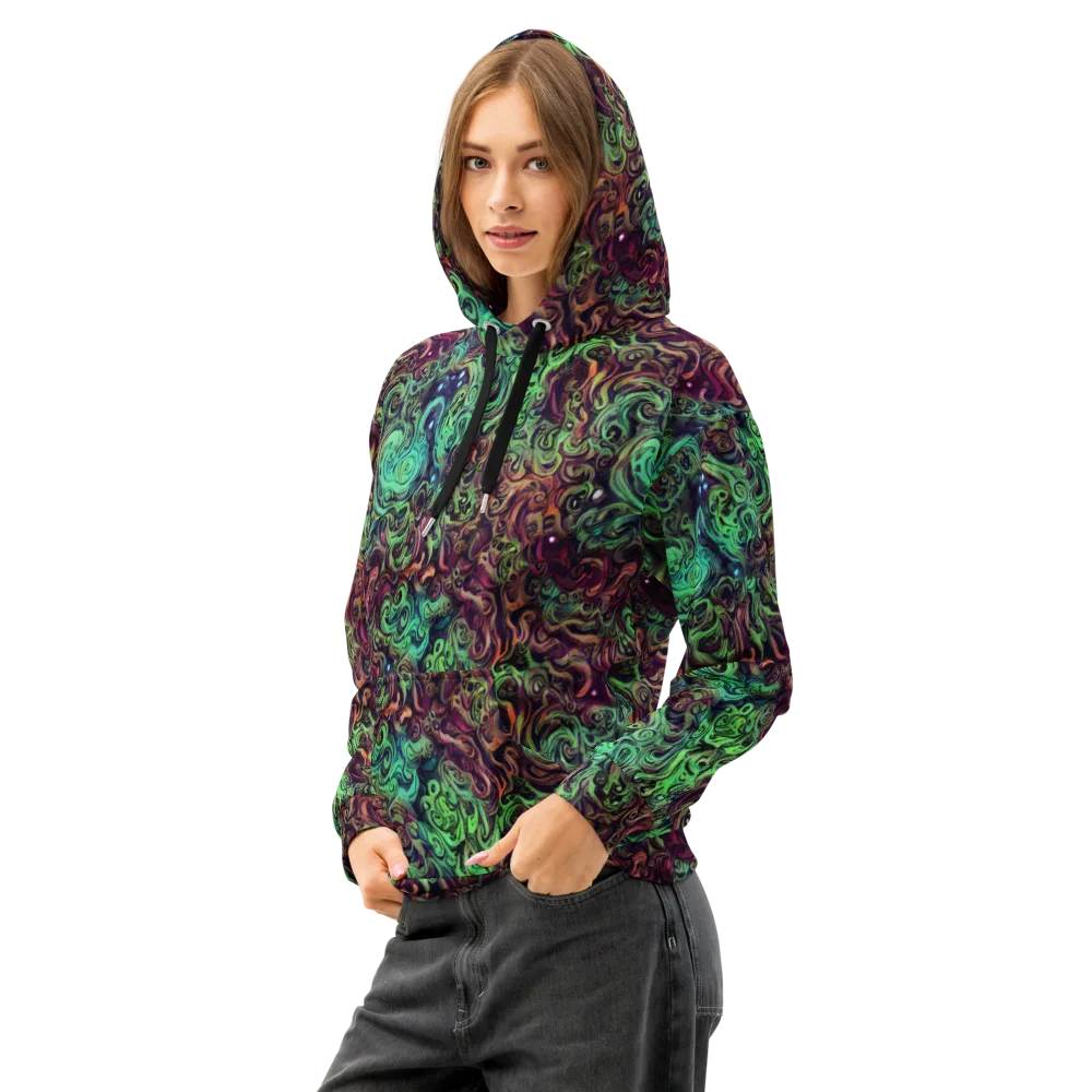 Emerald Maelstrom on Cotton Hoodie — Left Front