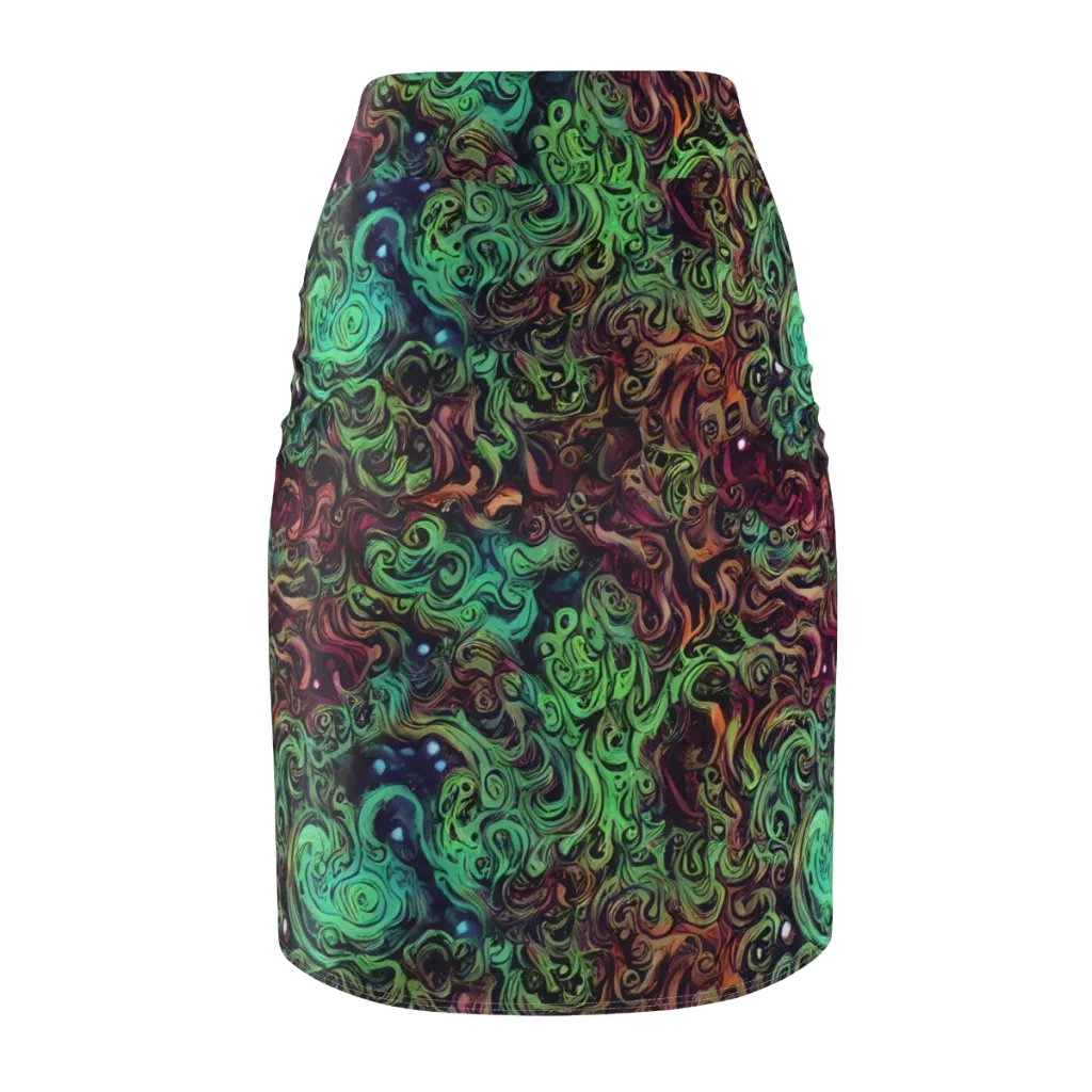 Emerald Maelstrom on Pencil Skirt — Back
