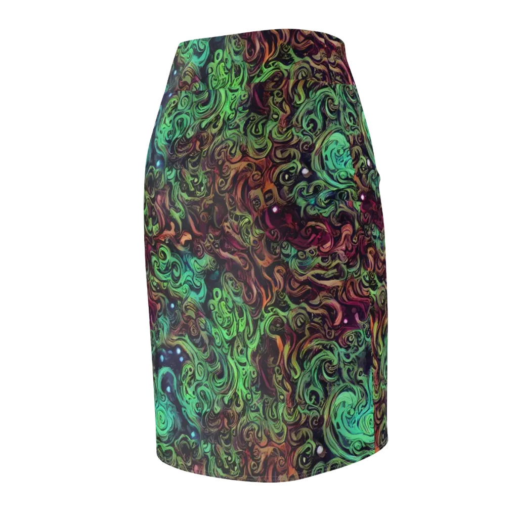 Emerald Maelstrom on Pencil Skirt — Back Side