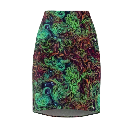 Emerald Maelstrom on a Pencil Skirt