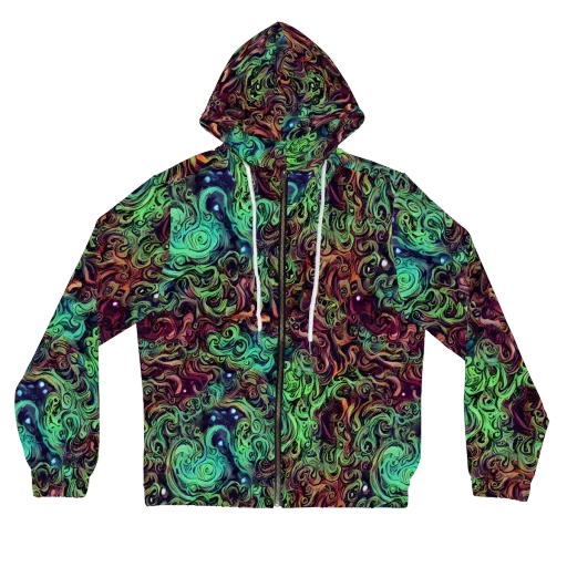 Emerald Maelstrom on a Women's Full-Zip Hoodie