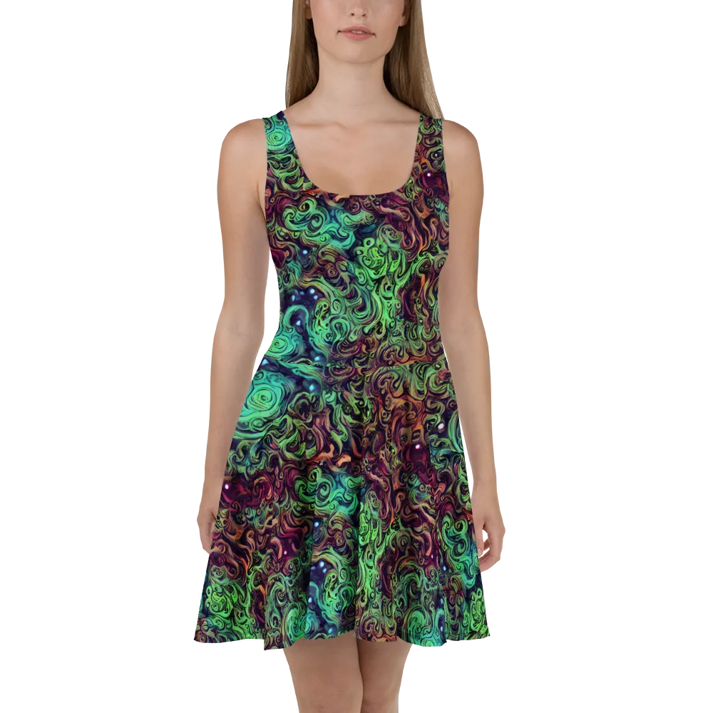 Emerald Maelstrom on Skater Dress — Front