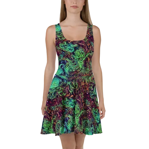 Emerald Maelstrom on a Skater Dress