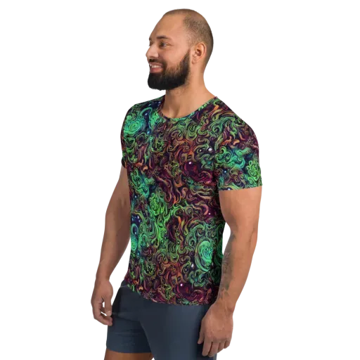 Emerald Maelstrom on a Men's Athletic T-Shirt