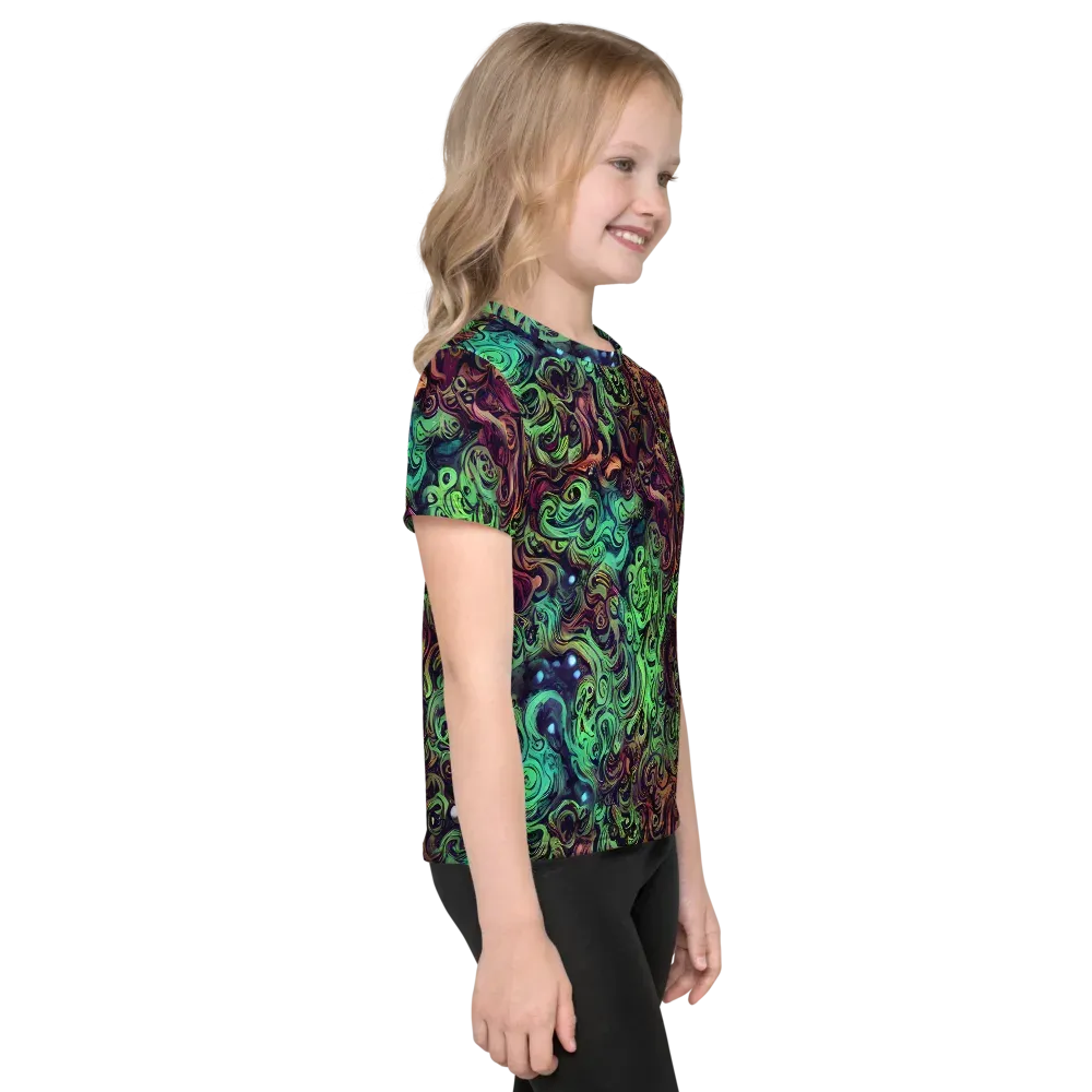 Emerald Maelstrom on Kids Crew Neck T-Shirt — Right