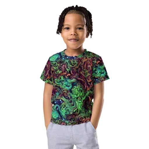 Emerald Maelstrom on a Kids Crew Neck T-Shirt